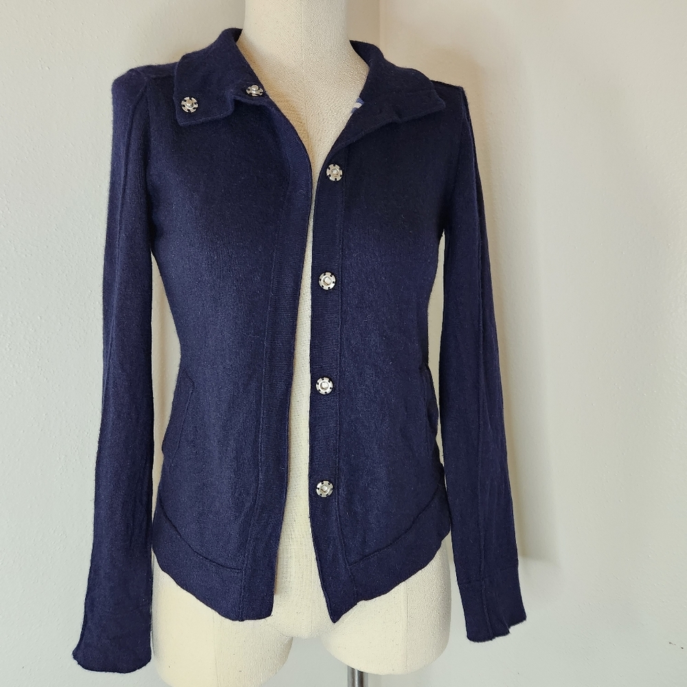 Banana Republic Navy Snap Button Cardigan Small